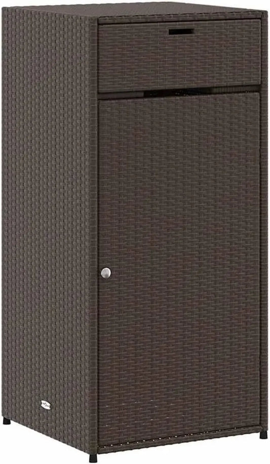 Meuble de Rangement en Osier pour Jardin, 2 Tiroirs et 2 Portes, Résistant aux Intempéries, avec Pieds Élevés, pour Patio et Extérieur (55x55x111cm)