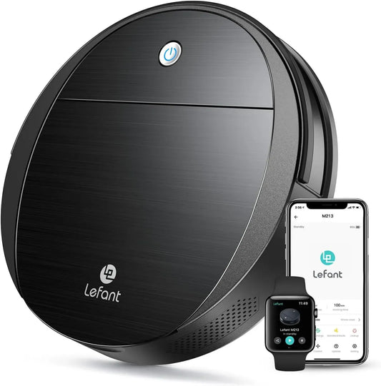 Aspirateur Robot Lefant M213, Compact et Puissant, 2200Pa, Contrôle Wi-Fi/App/Alexa, Parfait pour Animaux, Cheveux, Poussière