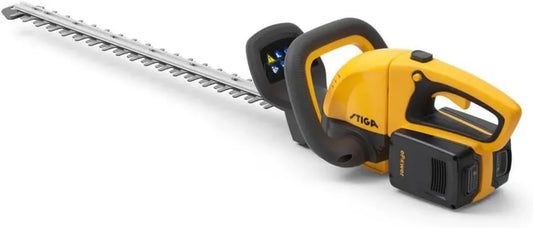 STIGA HT 300e Kit Taille-Haie Sans Fil 40V, Lame 54 cm, Poignée Pivotante 180°, 2 Batteries 20V E-Power, Chargeur Inclus – Idéal pour Haies et Buissons