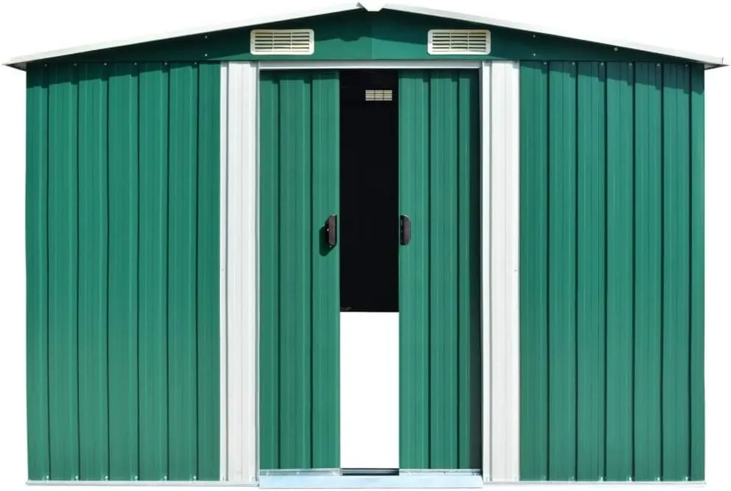 Abri de Jardin en Acier Galvanisé Vert avec Ventilation 257x597x178 cm