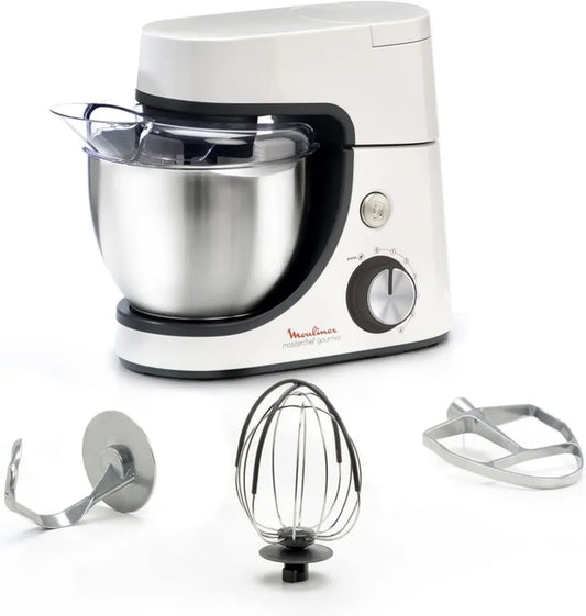 Moulinex Robot Pâtissier 1100W, Bol 4,6L, 8 Vitesses avec Pulse, Technologie Whisk, Accessoires en Aluminium