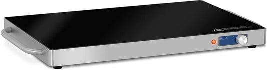 Chauffe-Plat Électrique Professionnel en Inox avec Plaque en Verre Trempé, 240W, 62x35cm