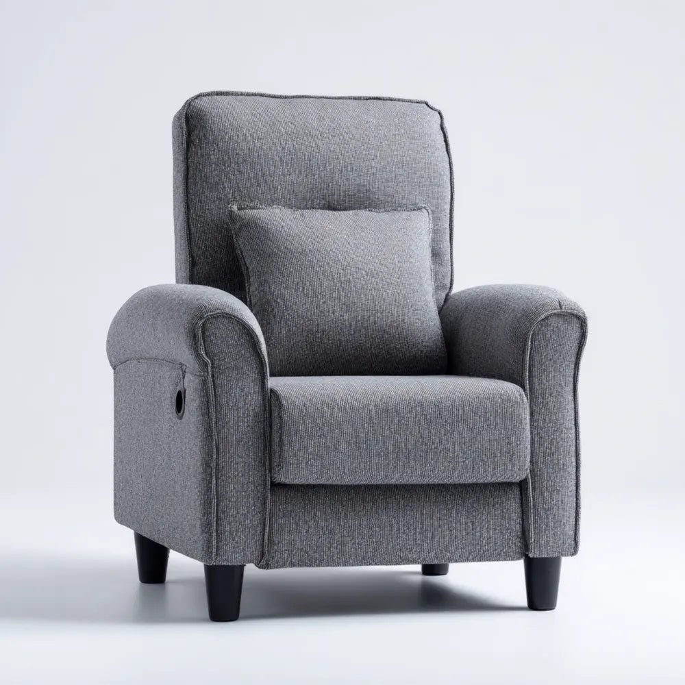 Recliner Armchair Fabric Upholstery 75x80x100 cm - Dark Gray - Modern Comfort