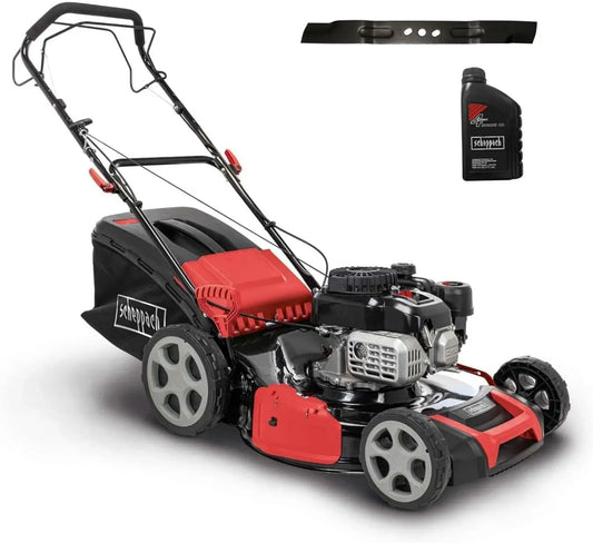 Tondeuse Thermique Scheppach MS180-51 - 51 cm - Moteur 5,4 CV - 8 Hauteurs Ajustables - 1600 m²