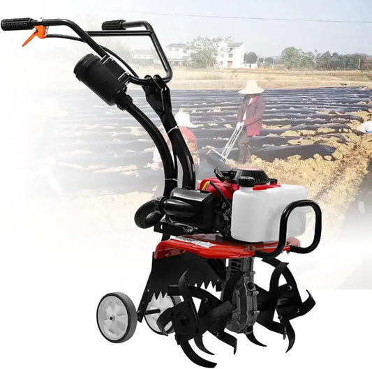Motobineuse à essence portable pour jardin et pelouse
