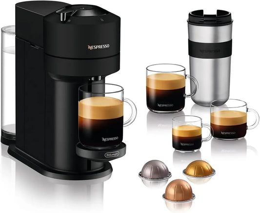 Machine à café automatique Nespresso De'Longhi Vertuo Next avec connectivité WIFI et Bluetooth, système de préparation à une touche, coloris Noir mat