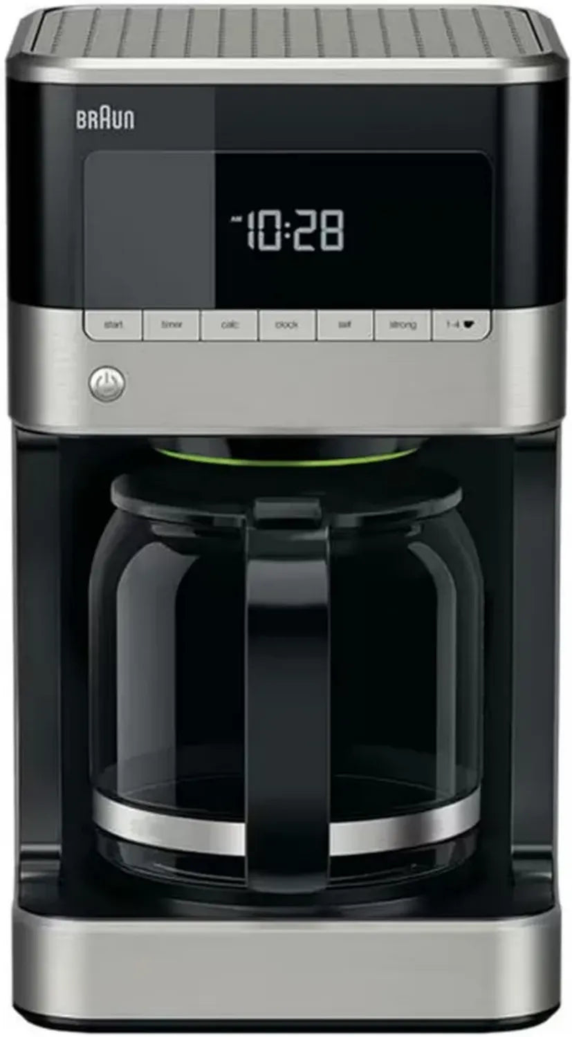 Cafetière Programmable 12 Tasses Braun KF7120 Inox/Noir 1000W