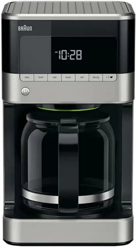 Cafetière Programmable 12 Tasses Braun KF7120 Inox/Noir 1000W