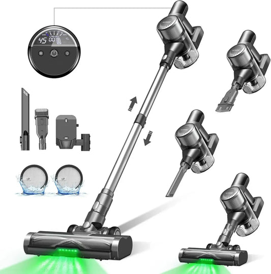 Aspirateur Balai Ultenic U12 Vesla sans Fil, 450W 30Kpa, Puissance avec Laser, 45 Min d'Autonomie, 4 Vitesses, Brosse Anti-Enchevêtrement pour Tous Sols et Voiture