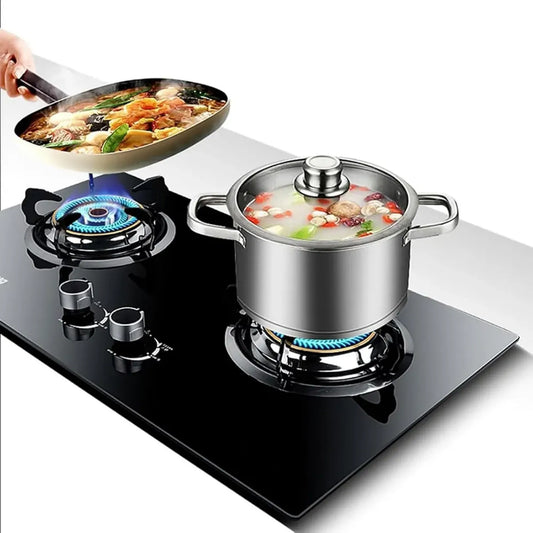Plaque de Cuisson à Gaz 5,2 KW, 2 Feux, Intégrée, avec Sécurité Flamme pour Cuisine et Camping (GPL)
