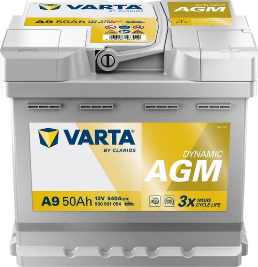 Batterie de Démarrage AGM VARTA 12V 50Ah 540A pour Systèmes Start-Stop