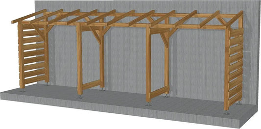 Abri de Jardin en Bois 6m, Non Couvert, Sans Plancher, Traitement Classe 3