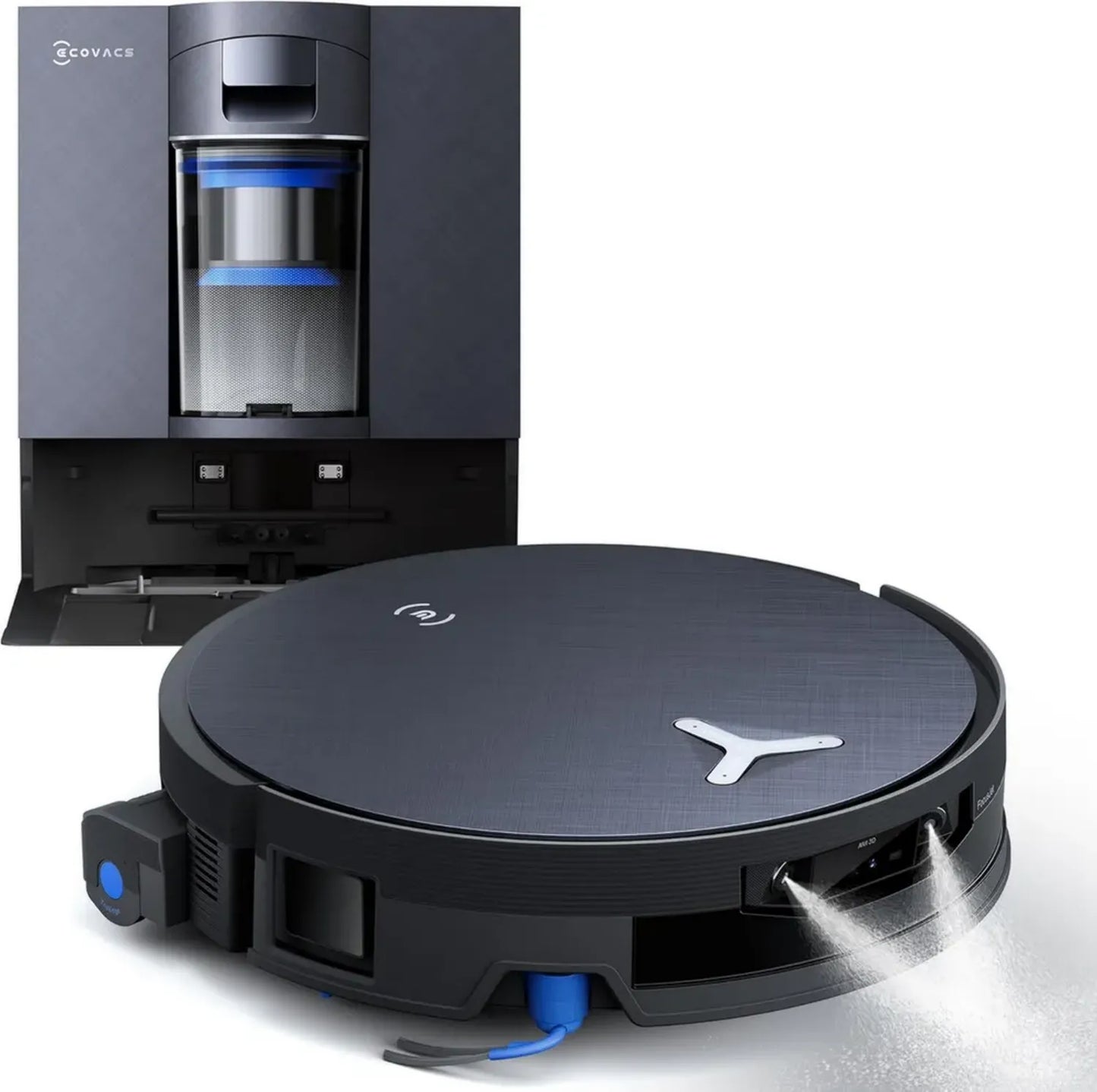 Aspirateur Robot ECOVACS X12 OmniCyclone, 22000 Pa, Nettoyage Précis avec FocusJet et PowerBoost, Système OZMO Roller 3.0, Vidage Automatique PureCyclone 2.0