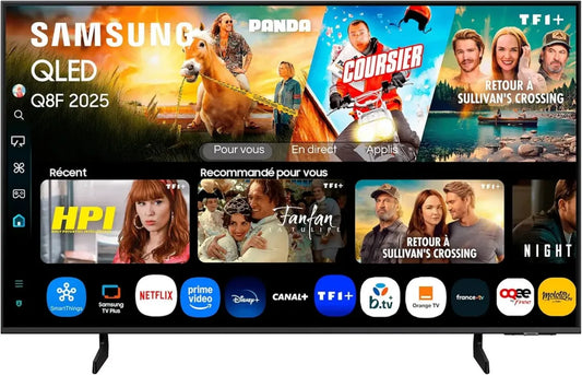 Téléviseur Samsung QLED 43 Pouces 4K Smart, Quantum Dots, Processeur AI, HDR, WiFi, Airplay, Sécurité Knox, Hub Gaming