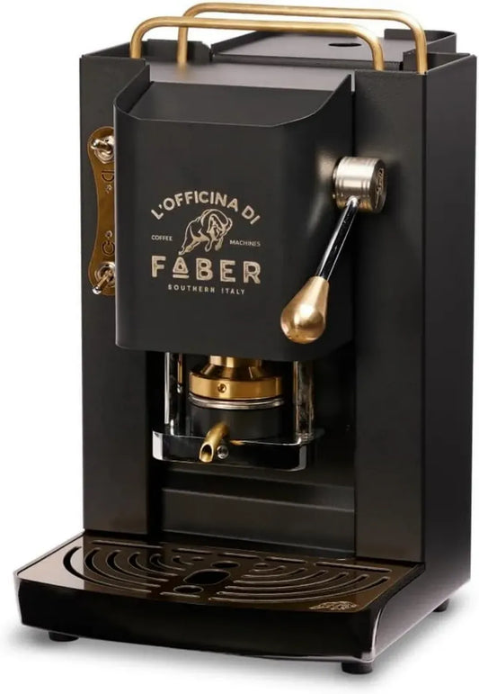 Machine à Café FABER PRO Total Deluxe en Laiton Noir, Capsule 44 mm