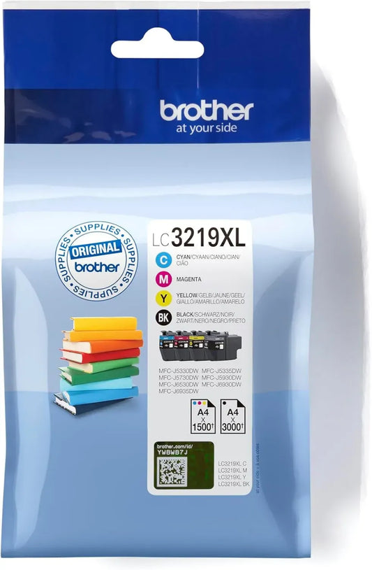 Ensemble de cartouches d'encre Brother LC-3219XL, couleur noir et couleurs, rendement élevé