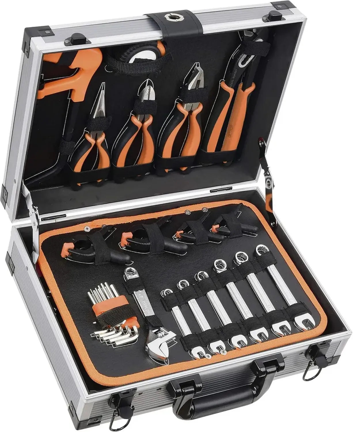 Coffret à outils 107 pièces en aluminium avec cliquet et douilles