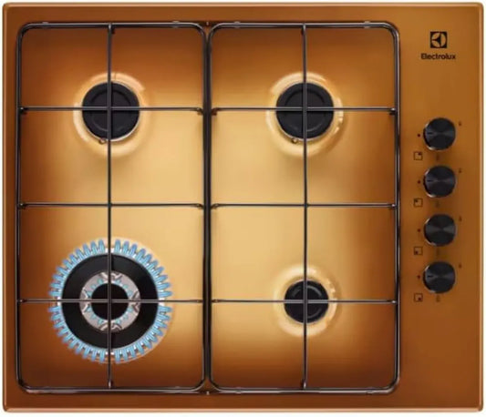 Plaque de cuisson à gaz encastrable Electrolux EGS6414T en laiton avec 4 brûleurs