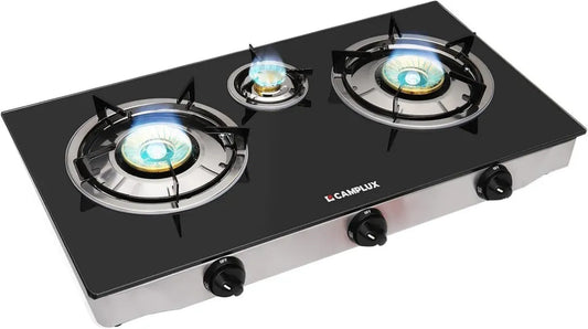 Plaque de Cuisson Portable à Gaz 3 Feux 6,25 kW pour Camping