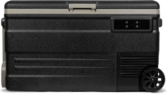 Glacière Électrique à Compresseur 75L avec Roulettes, 12V/230V, Refroidissement et Congélation pour Camping