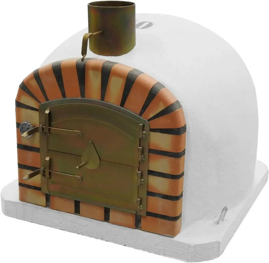 Four à Bois Extérieur Movelar Vulcano - Blanc, 80 x 80 x 63 cm, Cuisson au Bois, Traditionnel, Jardin