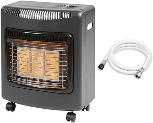 Chauffage d'appoint au gaz Ektor Mini avec brûleur infrarouge en céramique - 3 niveaux de puissance - Convient pour 40 m² - Tuyau inclus - Couleur noire