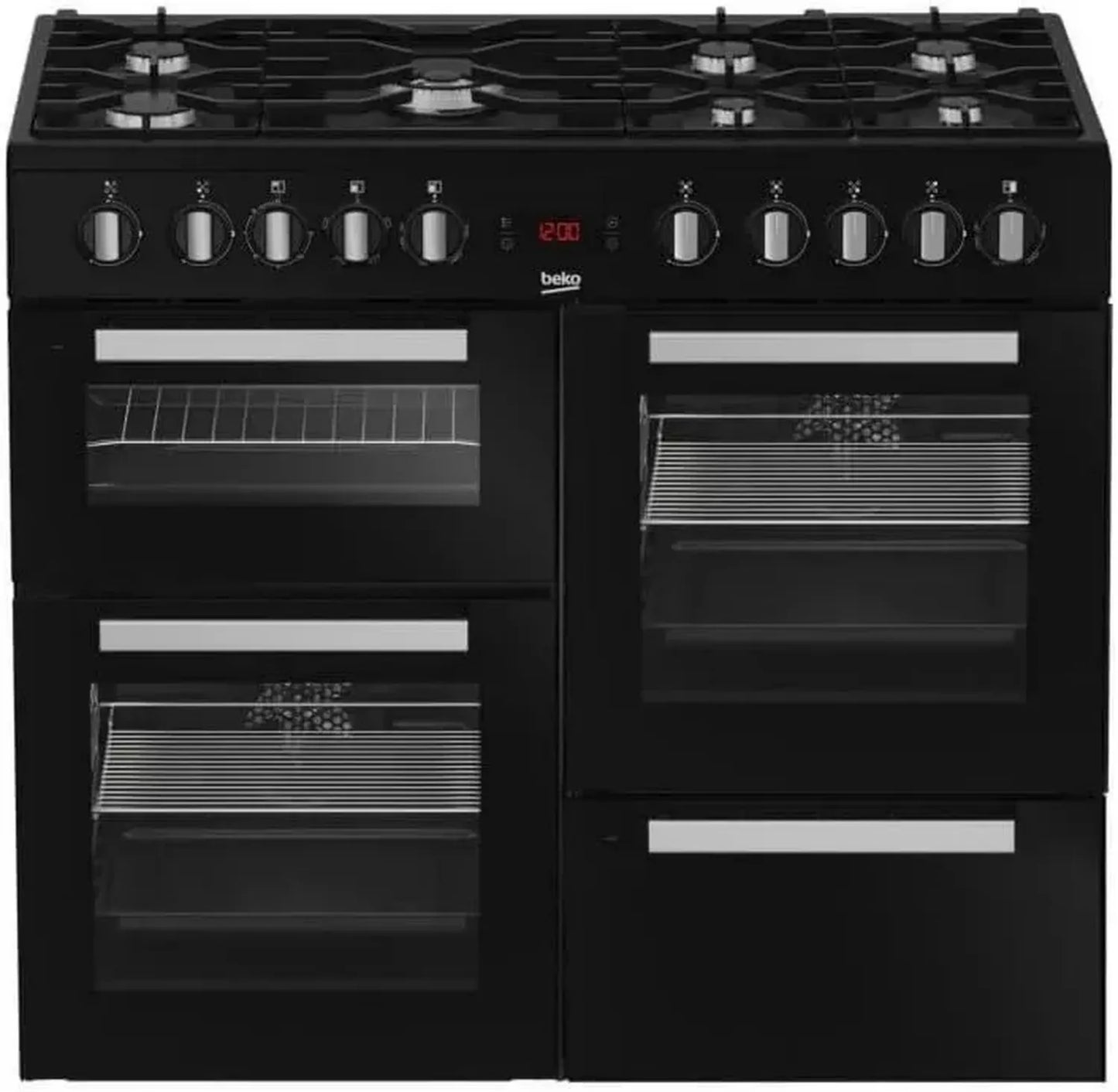 Cuisinière électrique BEKO avec four, 6 brûleurs et 1 wok, 100 cm
